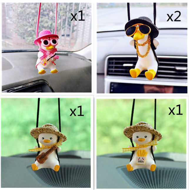 Pistol Cowboy Duck Car Rearview Mirror Pendant - Cool Anime Decoration Pistol Cowboy Duck Car Rearview Mirror P | Ectron Online