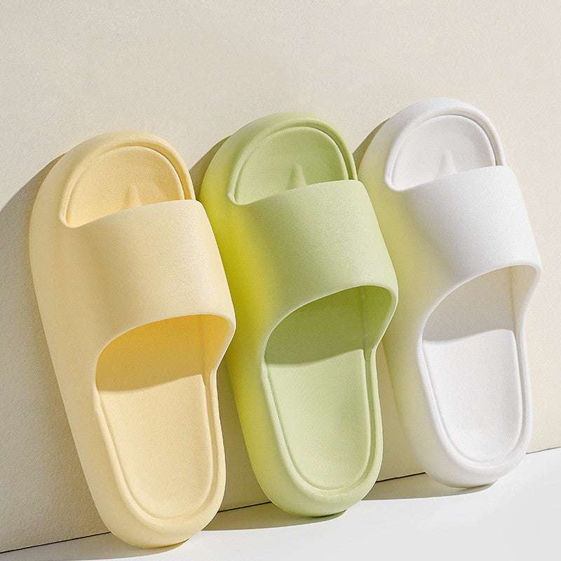 Solid Thick-soled Home Slippers Summer Non-slip Floor Bathroom Slipper For Women Men's House Shoes Solid Thick-soled Home Slippers Summer N | Ectron Online