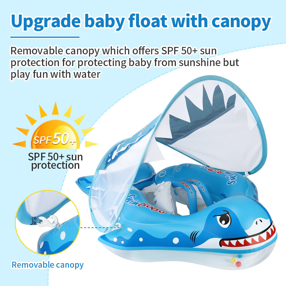 Swimbobo Baby Swimming Ring Lying Ring Children's Swimming Ring Armpit Ring Sunscreen Shade Shark