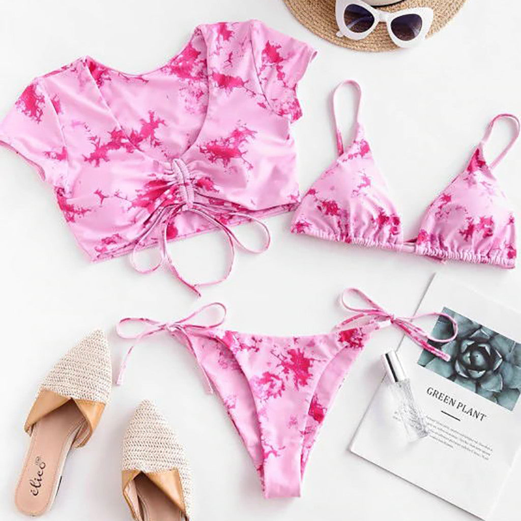 Elegant 3-Piece Bikini Set – Bikini, Bottom & Cover-Up Three-piece bikini | Ectron Online