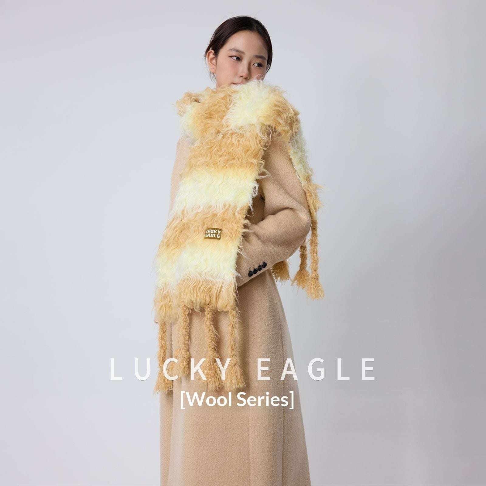 Striped Color-block Wool Scarf Warm And Thick Neck Warmer