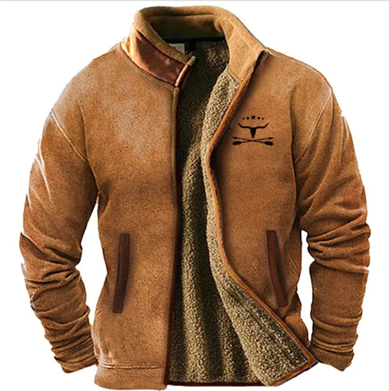 New Men's Fleece-Lined Cotton Jacket