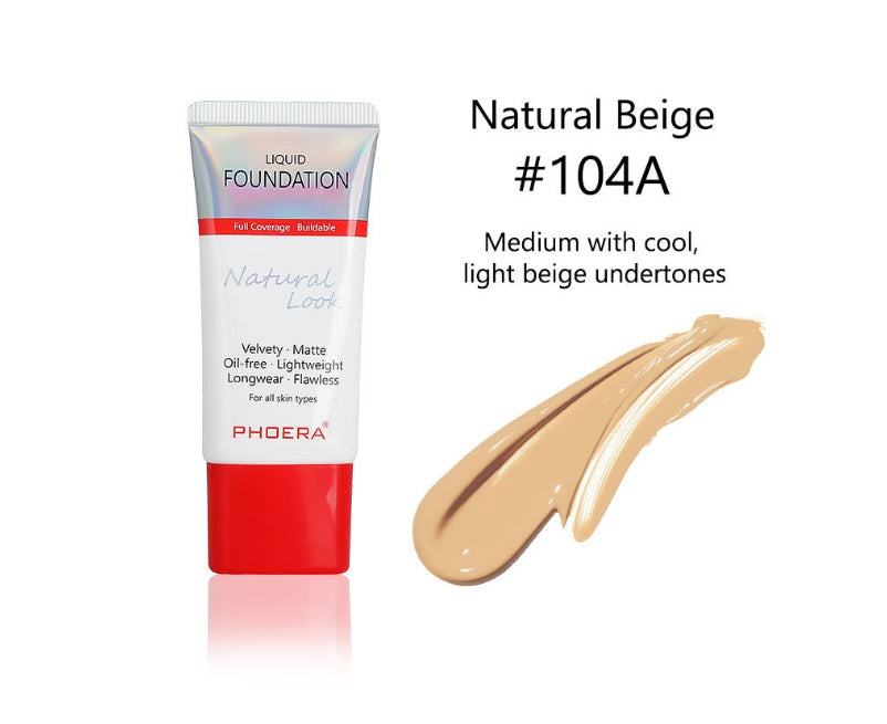 Matte Silky Tube Liquid Foundation - Long-Wear Hydrating Base for Women