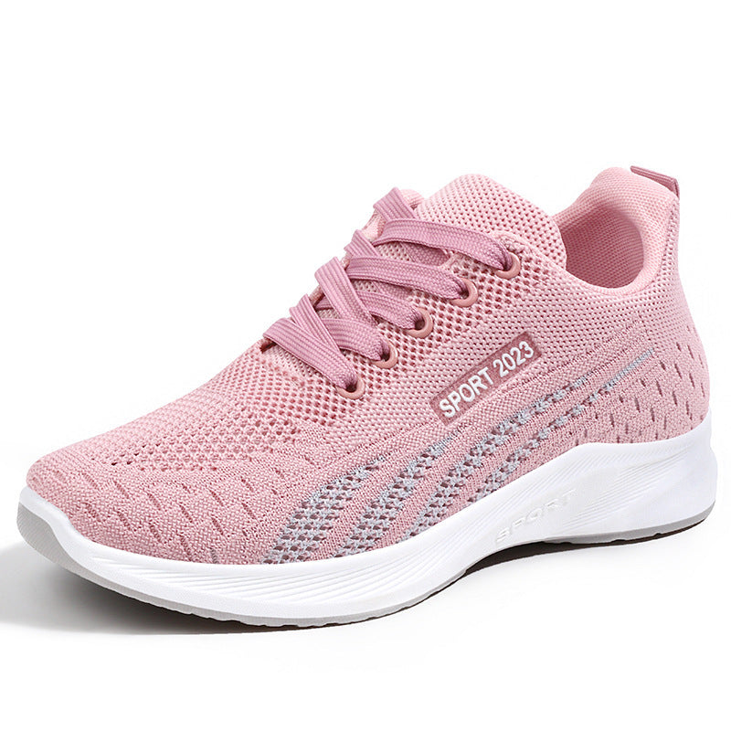 Flat Fly Woven Mesh Sneakers - Women's Breathable Comfort Flat Fly Woven Mesh Sneakers Women's Sof | Ectron Online