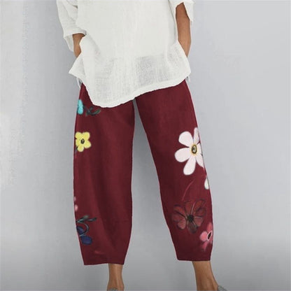 Loose Street Fashion Printed Cropped Trousers