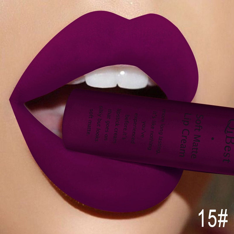 Qibest Matte Lipstick – Long-Lasting, Non-Transfer Formula Qibest makeup brand matte lipstick | Ectron Online