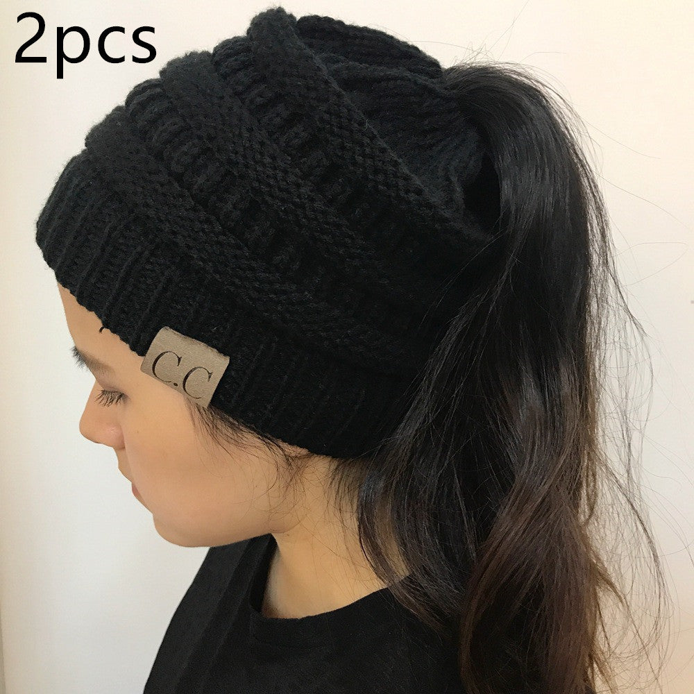Knitted Ponytail Hat - Women's Fashion Wool Hat for Stylish Comfort Hats & Caps | Ectron Online