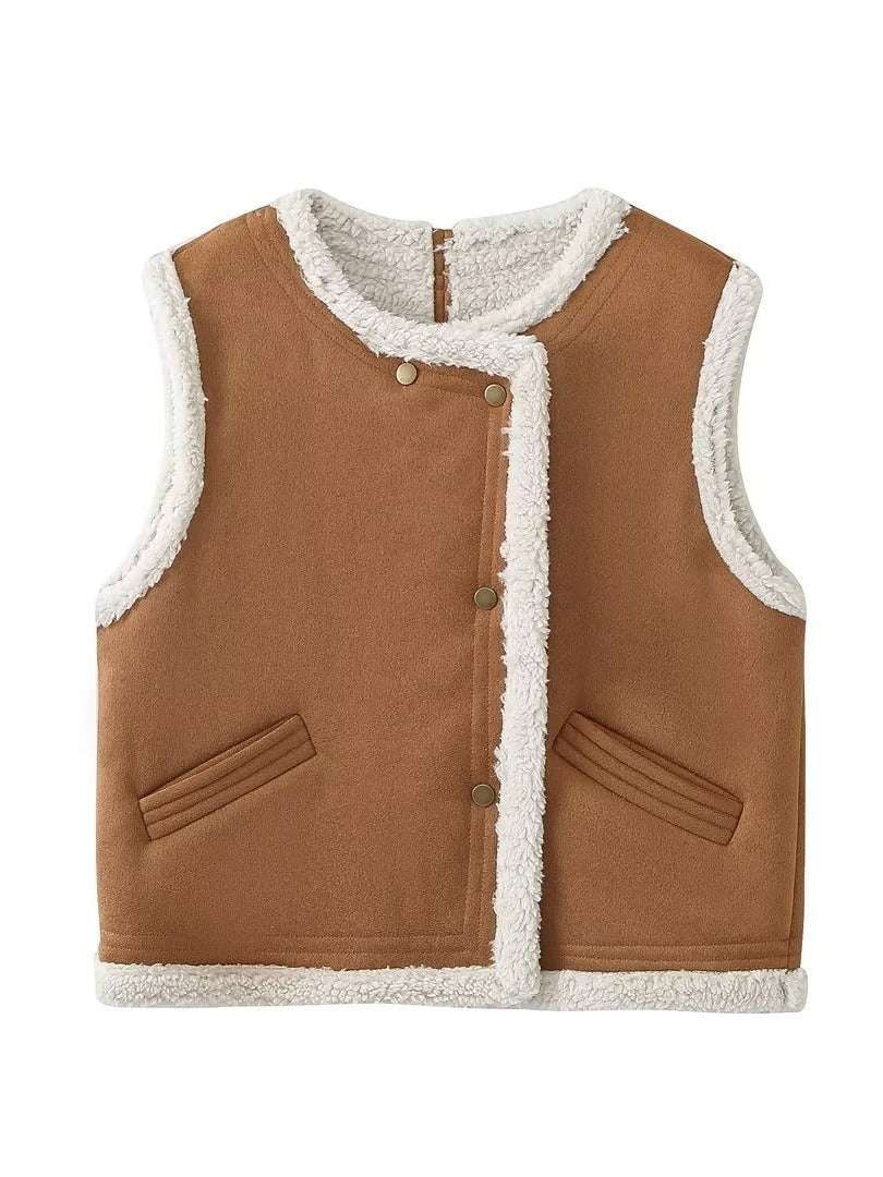 Women's Fashion Lamb Wool Vest Outerwear & Jackets | Ectron Online