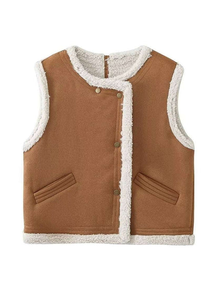Women's Fashion Lamb Wool Vest Outerwear & Jackets | Ectron Online