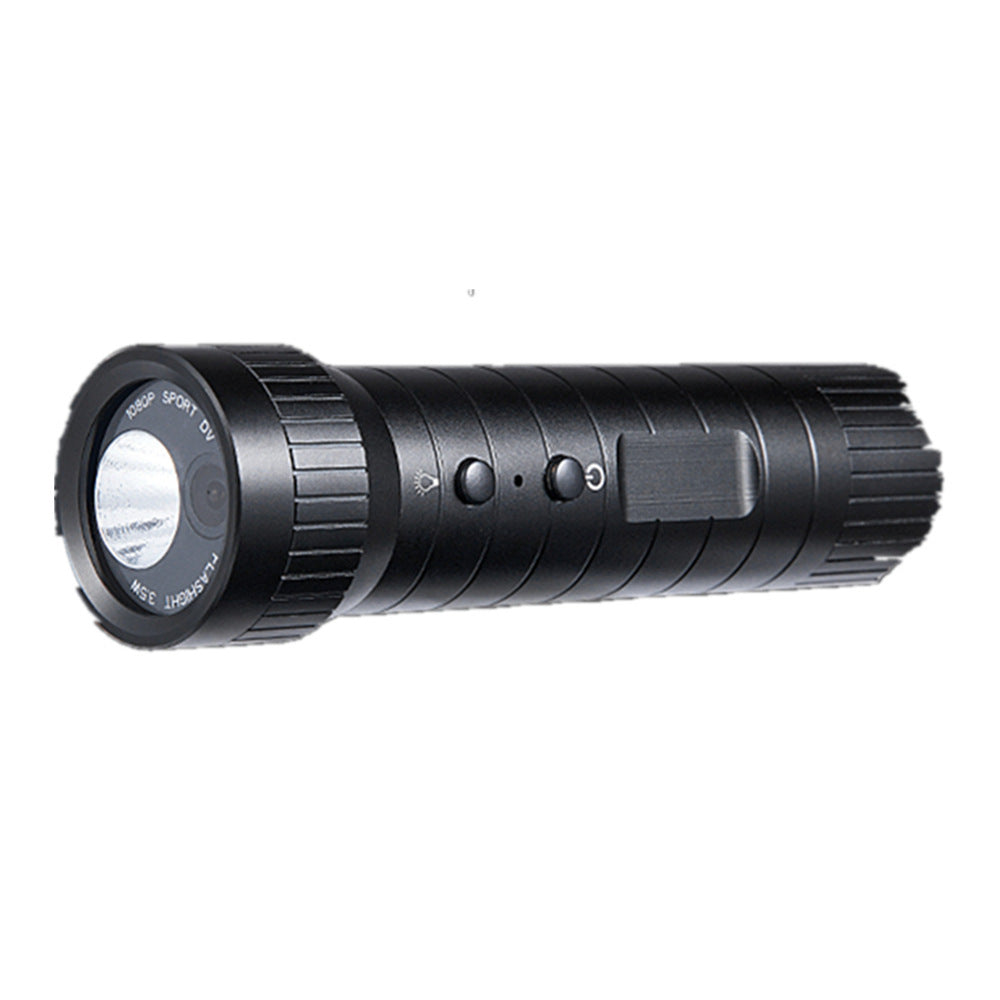 Black flashlight on a white background