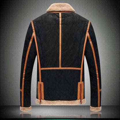 Black jacket with brown accents 