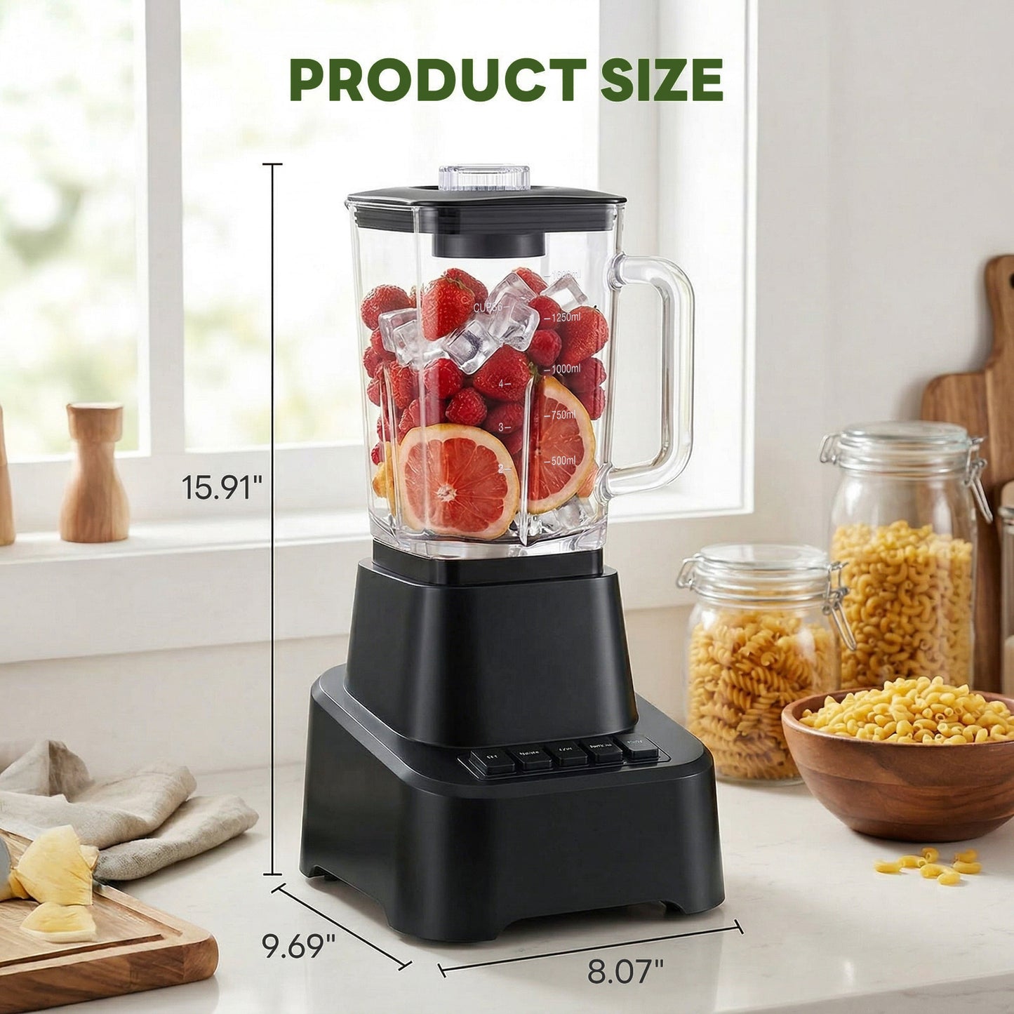 Professional Ice Cream & Smoothie Blender | 54oz Large Glass Jar
