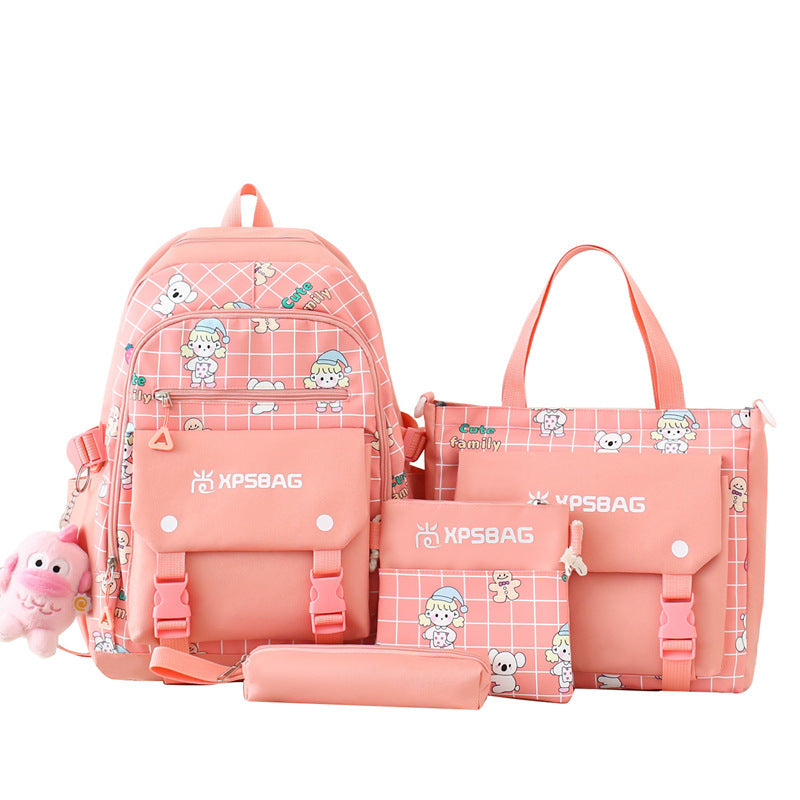 Elegant 4-Piece Backpack Set for Girls & Women – Stylish & Functional Backpack Primary School Girls Schoolbag | Ectron Online