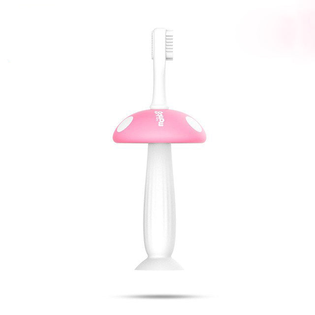 {{ brand }} Baby Toothbrush - Food Grade Silicone Training | BPA Free Colore rosa - Baby Toothbrush