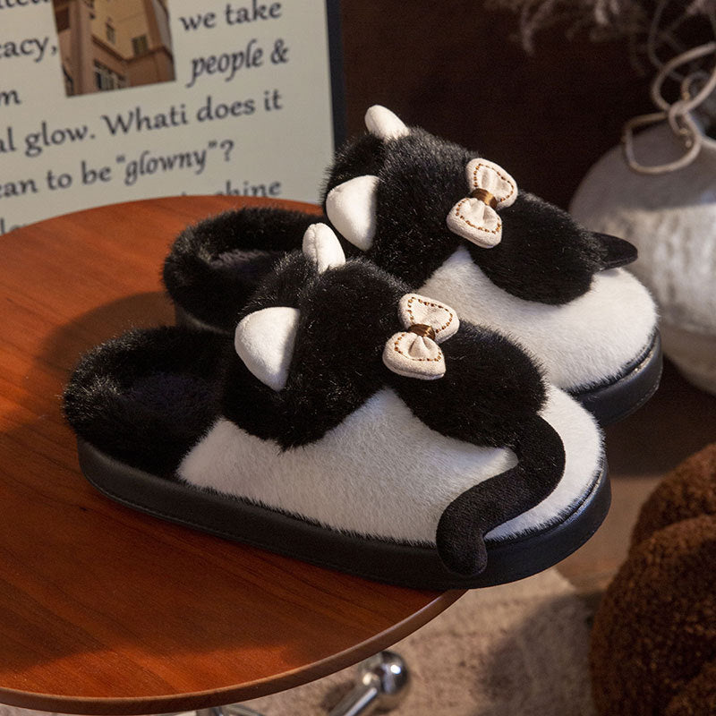 Cute Cat Plush Slippers – Fluffy Indoor Slides for Women & Men Cute Cat Slippers Fluffy Furry Women Hom | Ectron Online