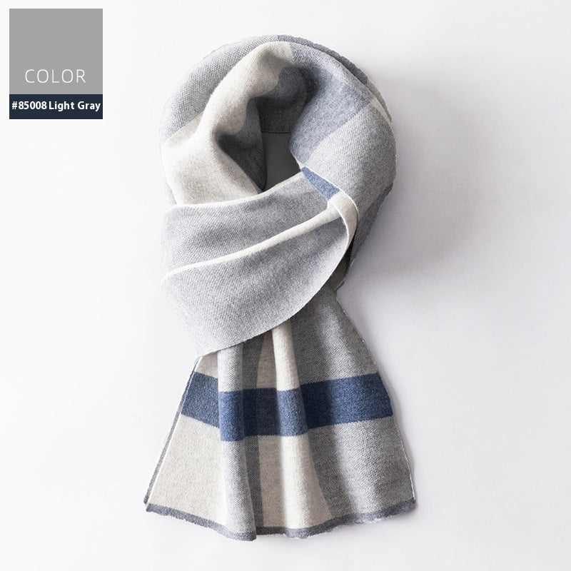 Men's Winter Plaid Wool Scarf Wool Scarf Men's Winter Plaid Double-sid | Ectron Online