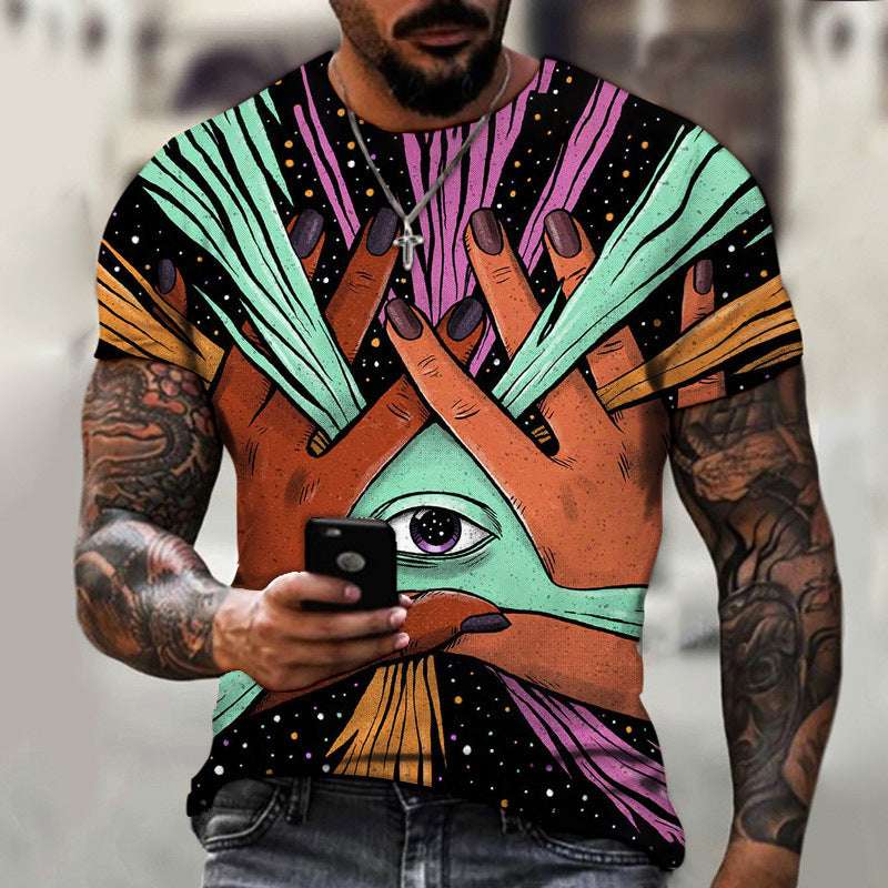 Fashion 3D Digital Print T-Shirt – Short Sleeve Trendy Tee Fashion 3D Digital Printing Short Sleeve | Ectron Online