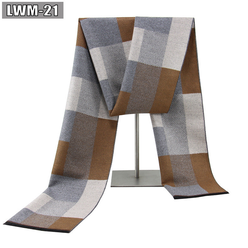 Men's Cashmere Business Plaid Scarf Men's Scarf European And American Cashme | Ectron Online