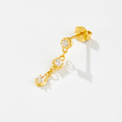 Tassel Diamond Short Eardrops Stud Earrings