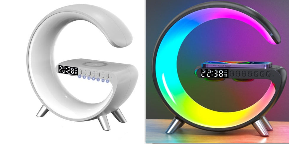 Smart G-Shaped LED Lamp - Wireless Charger & Bluetooth Speaker New Intelligent G Shaped LED Lamp Blueto | Ectron Online