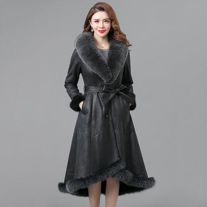 Women's Thickened Real Fur Coat