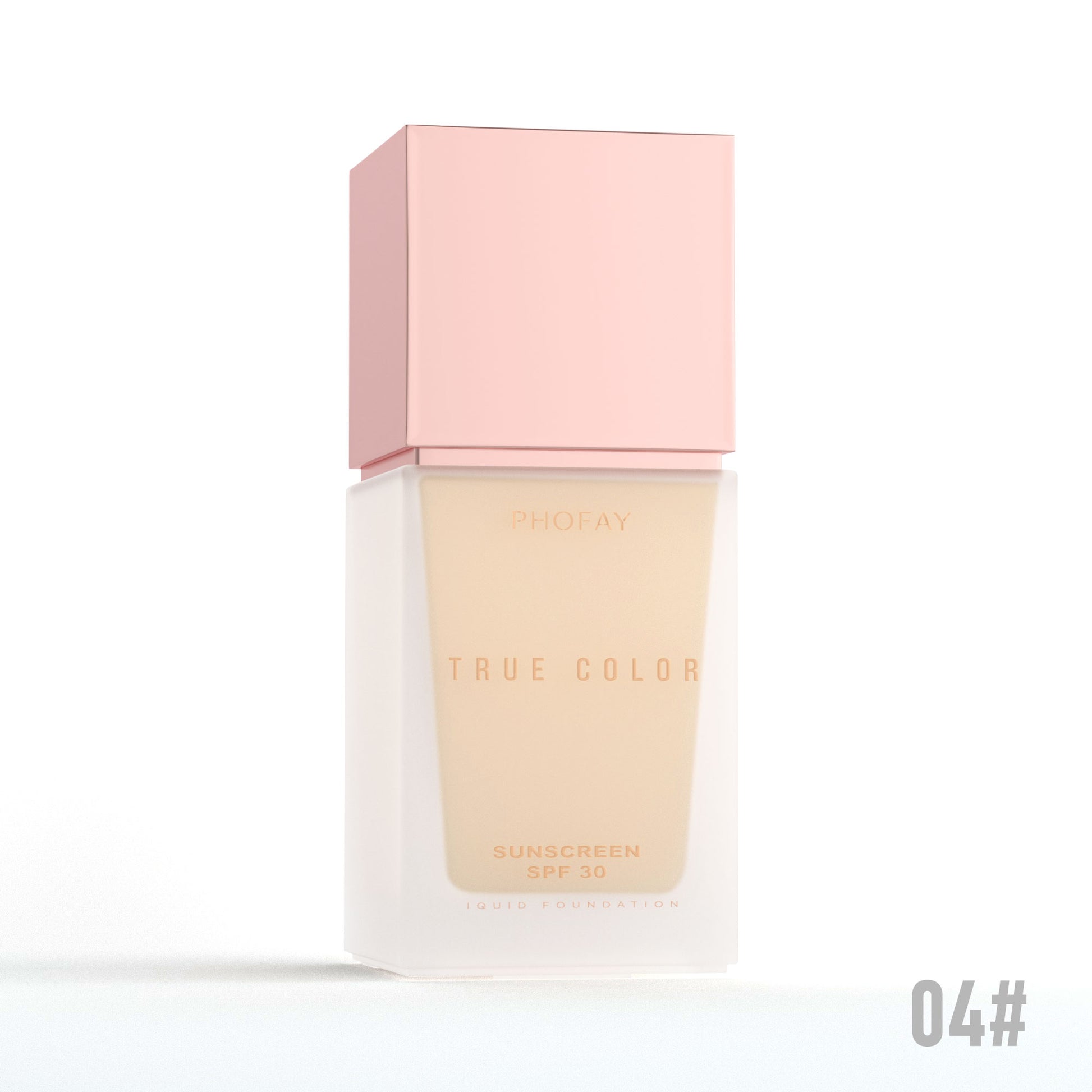 Matte liquid sunscreen foundation SPF 30 shade 04# bottle with box