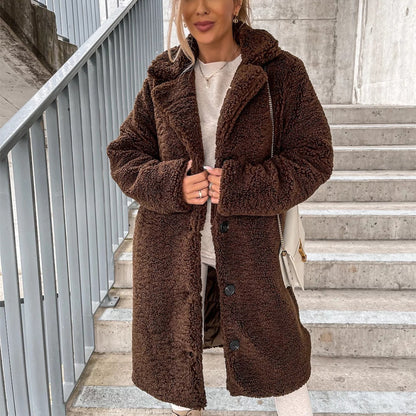 Women's Lapel Plush Jacket | Warm Long-Sleeved Teddy Fleece Top Women's Long-sleeved Lapel Plush Jacket | Ectron Online