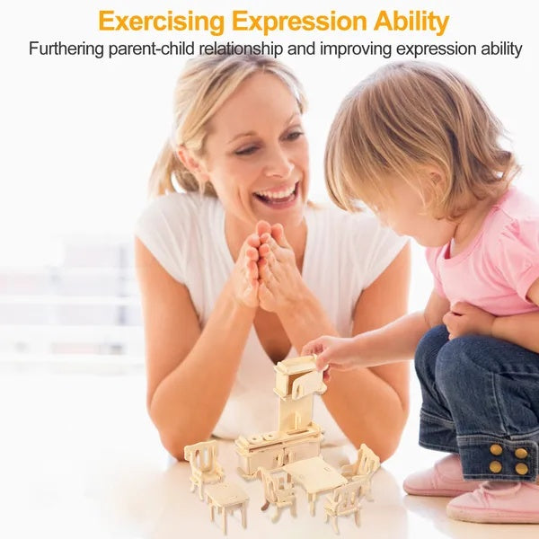 3D Wooden Dollhouse Furniture Puzzle