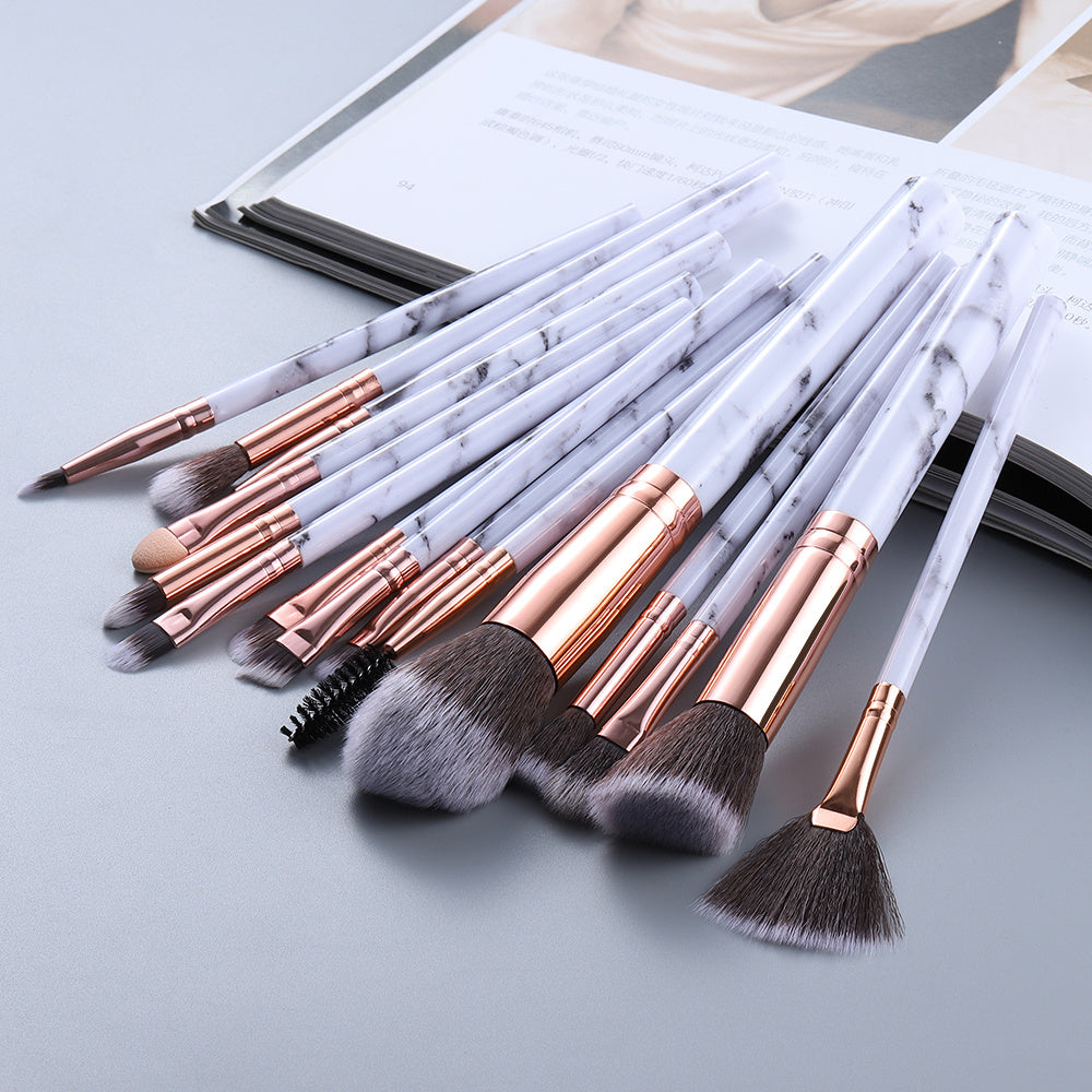 15 Marbled Design Makeup Brushes Set 15 Marbled Design Makeup Brushes Set | Ectron Online