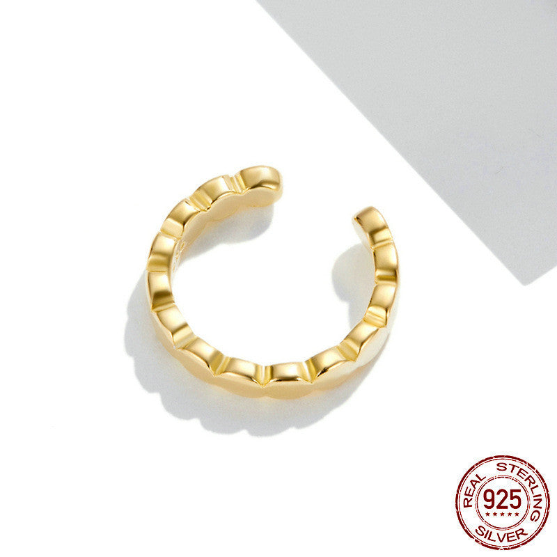 Gold-plated Simple Ear Clip Single Fashion S925 Silver