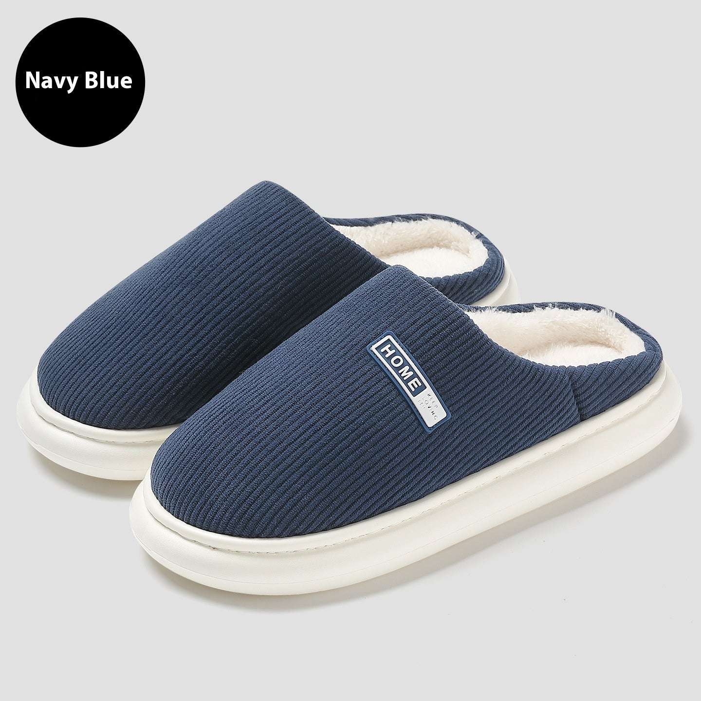 Plush Closed-Toe Slippers Autumn And Winter Home Indoor Plush Warm | Ectron Online