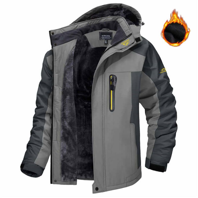 Men's Fleece Lined Hooded Parka Winter Hooded Jacket Fashion Casual Warm | Ectron Online