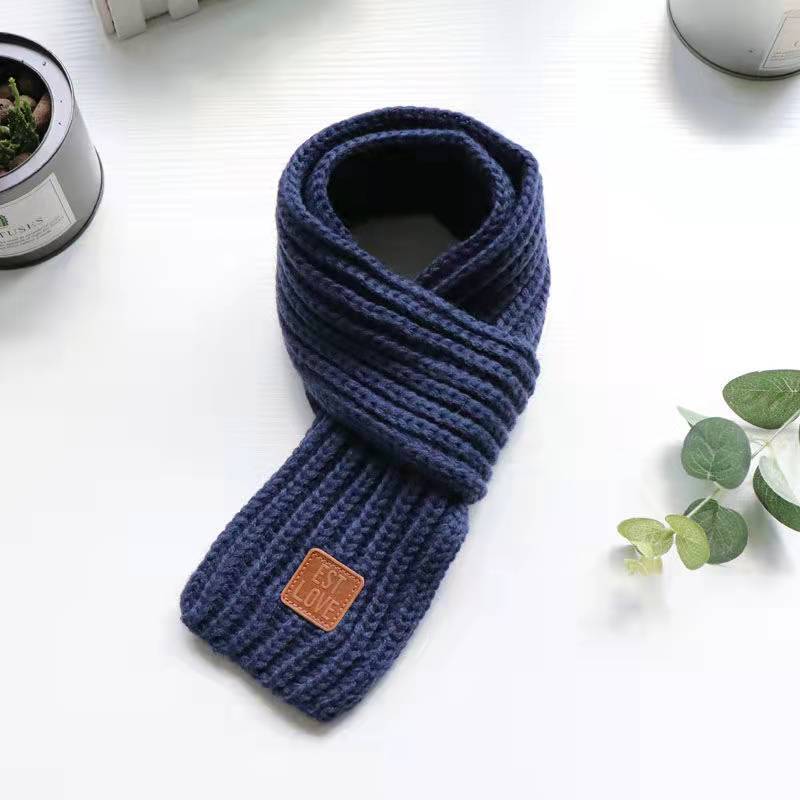 Autumn And Winter Solid Color Knitted Children's Warm Scarf