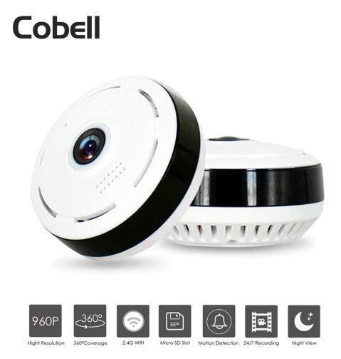 Cobell security camera with features listed on a white background