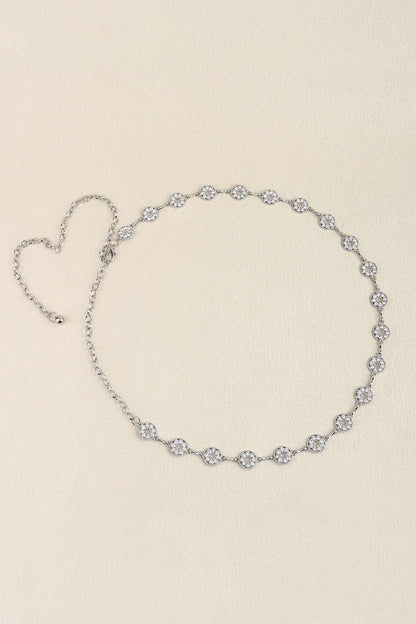 Rhinestone Decor Zinc Alloy Belt