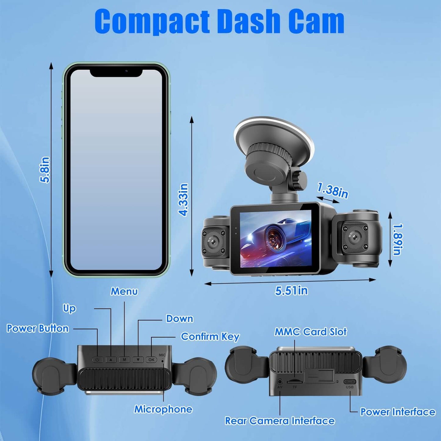 4-Channel 360° Dash Cam with 128GB Card 4 Channel Car Dash Cam With 128G MMC Car | Ectron Online