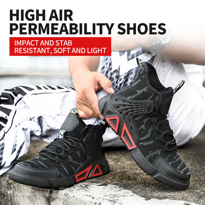 Stylish And Lightweight Safety Protection Anti-smashing And Anti-penetration Non-slip Wear-resistant Work Shoes Men