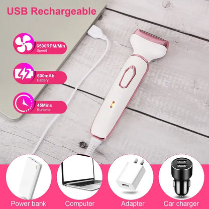 4-in-1 Women's Electric Razor Kit 4 In 1 Electric Razor For Women Painless | Ectron Online