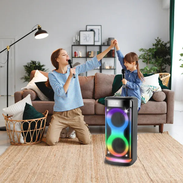 Portable Wireless Party Speaker | Bluetooth Speaker with Mic & Guitar In