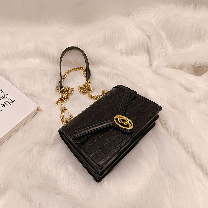 Autumn And Winter New Trendy Fashion Stone Grain Crossbody All-match Ins Chain Shoulder Bag