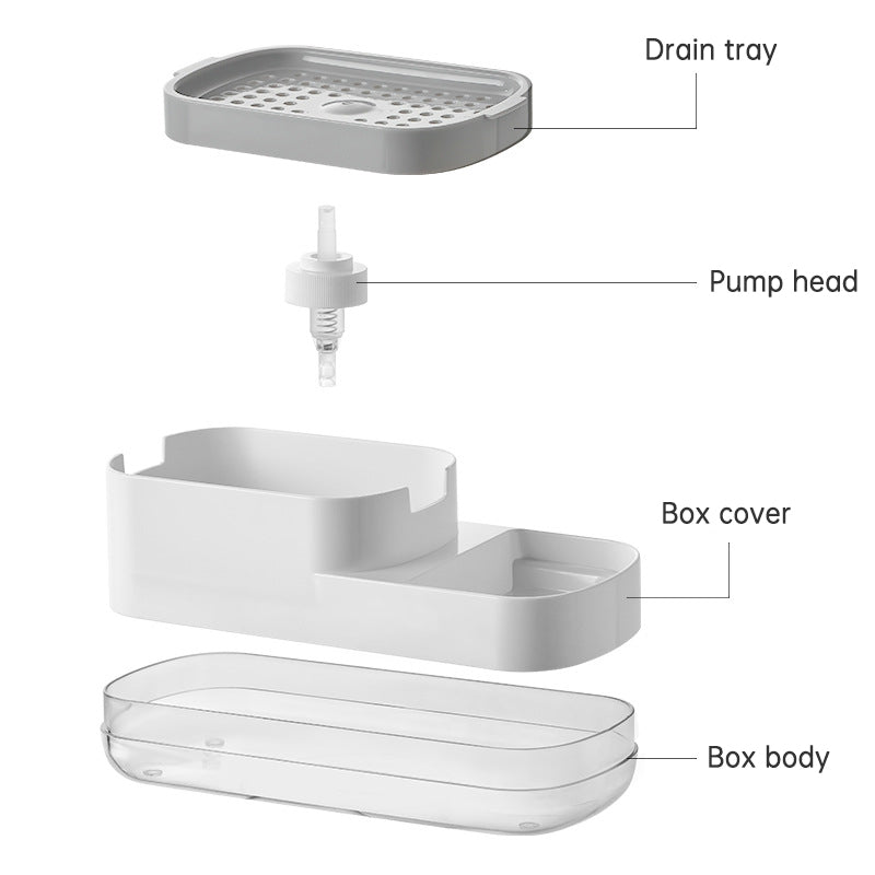 Kitchen Press Type Manual Soap Dispenser Dish washing Liquid Dispenser Storage Box Sponge Soap Dispenser