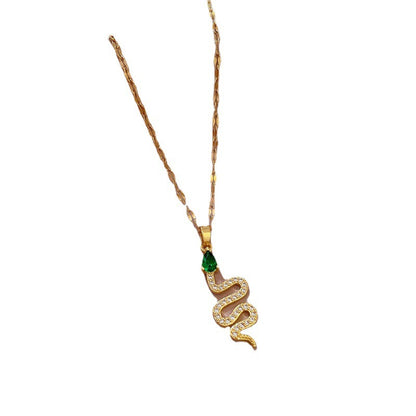 Light Luxury Green Eye Necklace