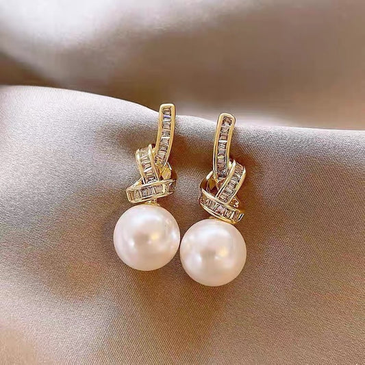 Light Luxury High-grade Micro Inlaid Zircon Chain Earrings