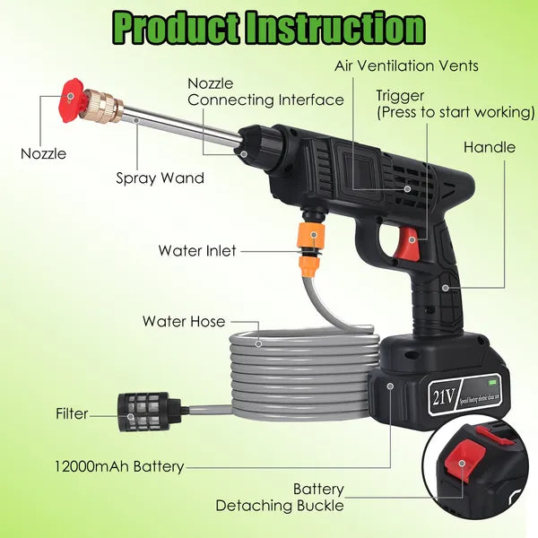 400PSI Cordless Pressure Washer Cordless Pressure Washer Portable Electr | Ectron Online