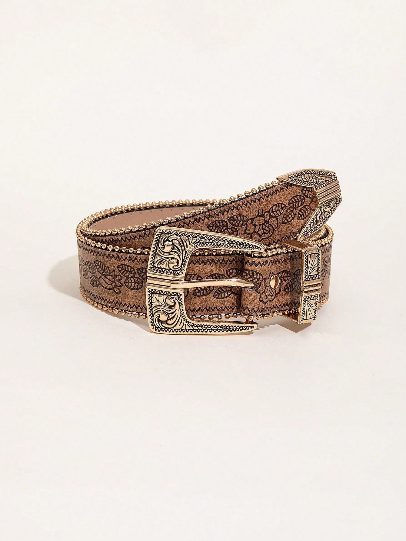Retro Pattern PU Western Belt Retro Pattern PU Belt Western Style Wome | Ectron Online