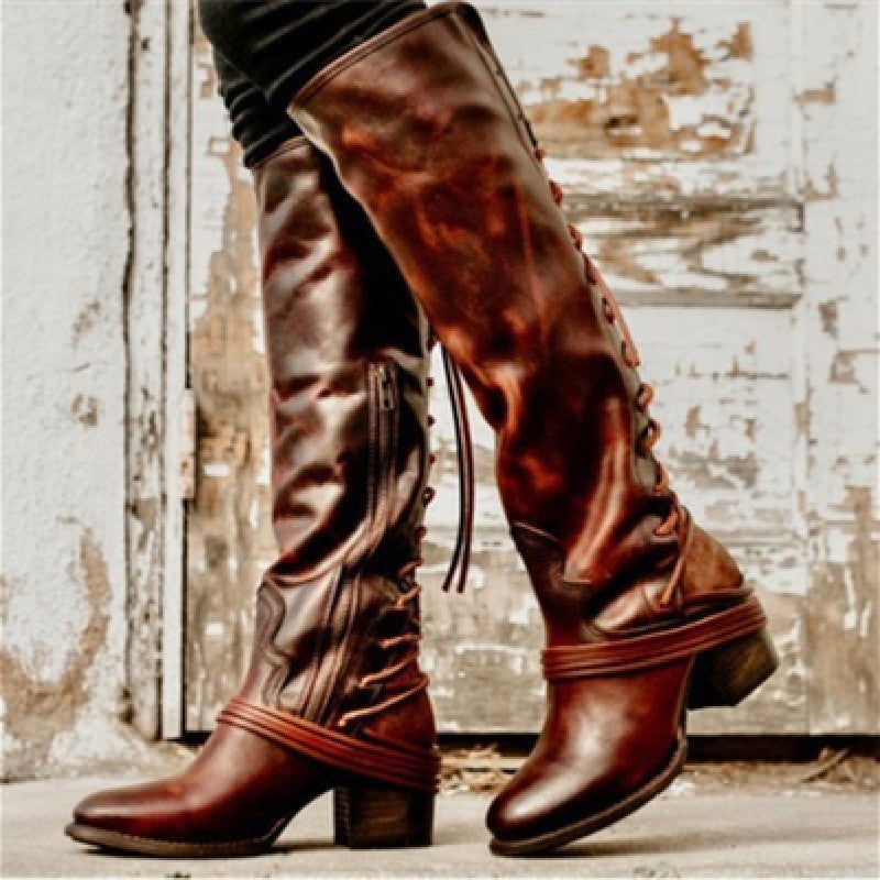 Fashion Personality All-match Color Matching Women's Boots