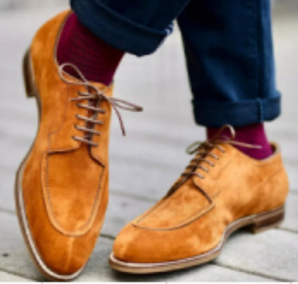 Men’s Business Suede Shoes – Lace-Up British Style Elegance Men's Business Suede Shoes Lace-up Briti | Ectron Online