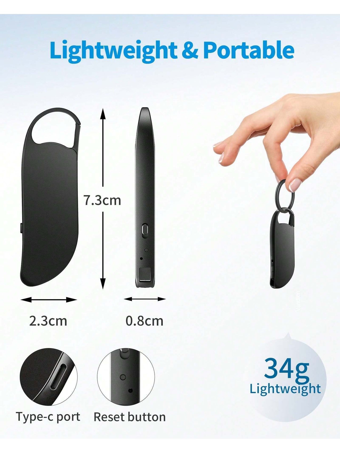 64GB Digital Voice Recorder | 900H Capacity & Noise Reduction Device