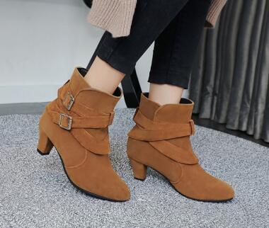 Women's Leather Ankle Boots – Warm High Heel Autumn/Winter Shoes Winter Autumn Leather Casual Women High | Ectron Online