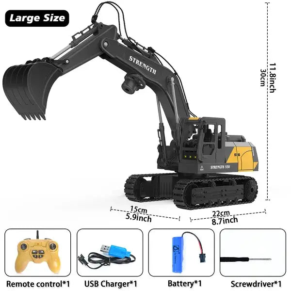 1:20 Alloy RC Excavator - 12-Channel Remote Control Vehicle 1: 20 12-way Alloy Excavator Remote Cont | Ectron Online
